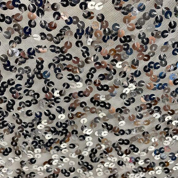 Jennifer Lopez Silver Sequined Dress Top, Size Extra Small, Silver Sequins - Picture 5 of 6